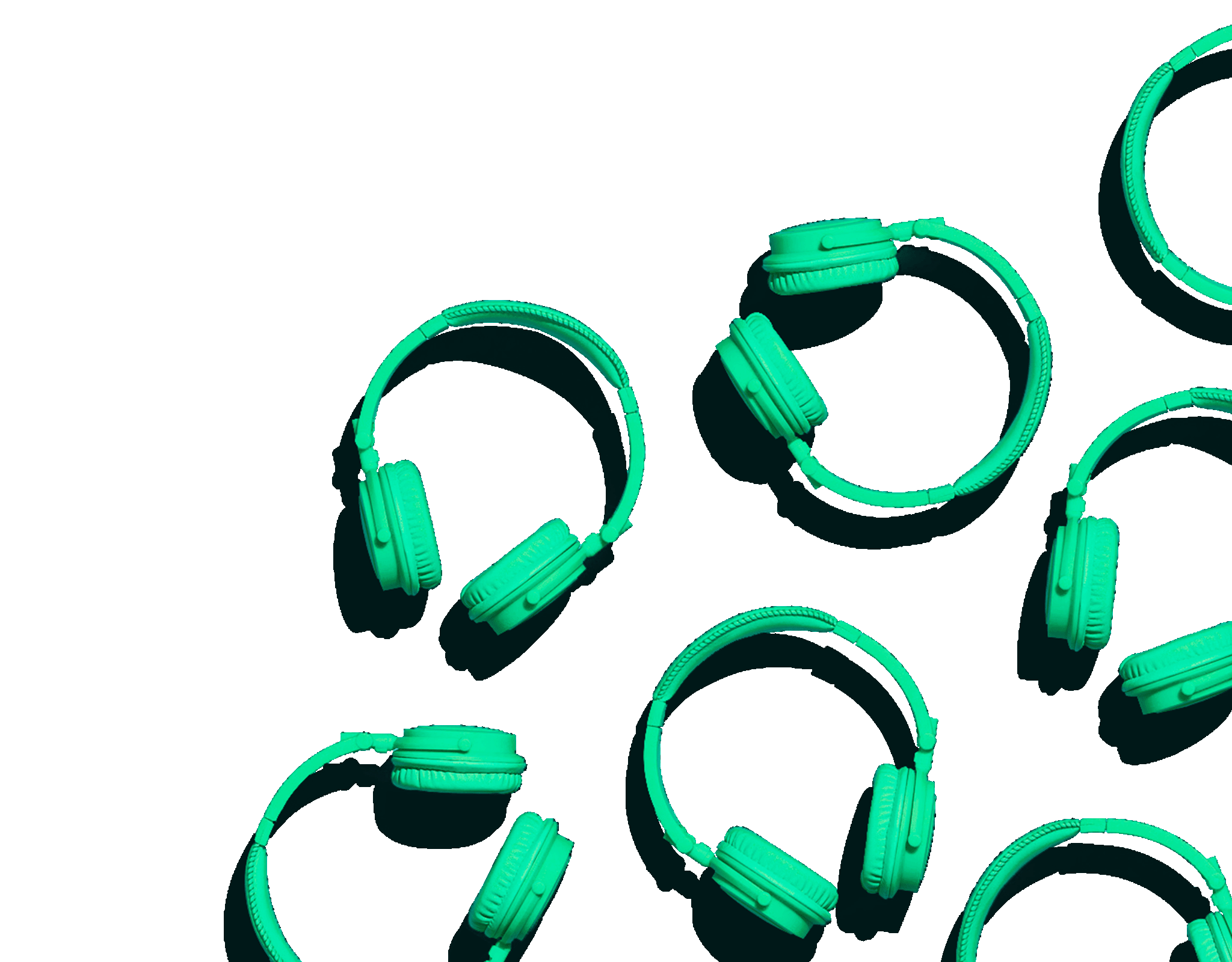 Background image of headphones.