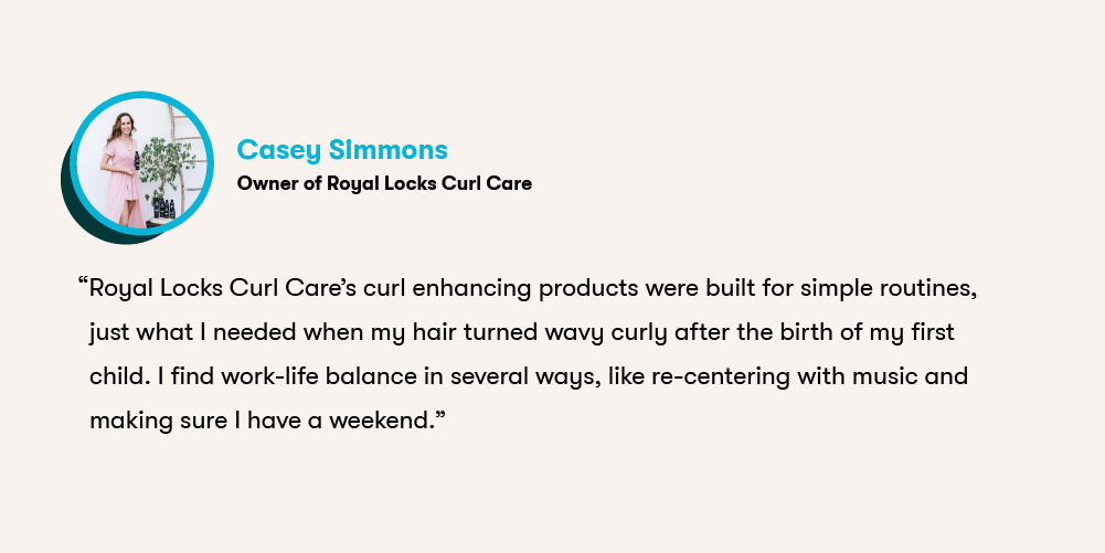 Casey Simmons is the founder of Royal Locks Curl Care