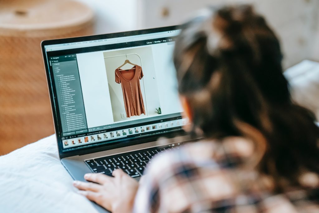 woman editing photograph