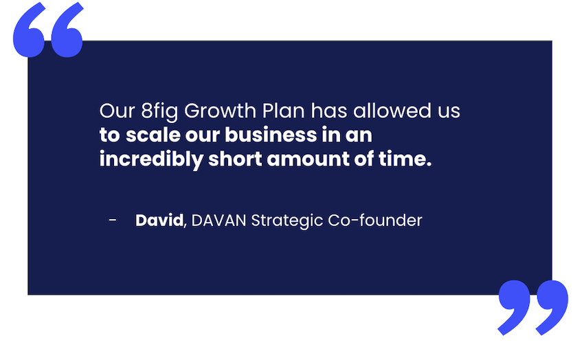 A quote by 8fig client David about how 8fig helped his business.