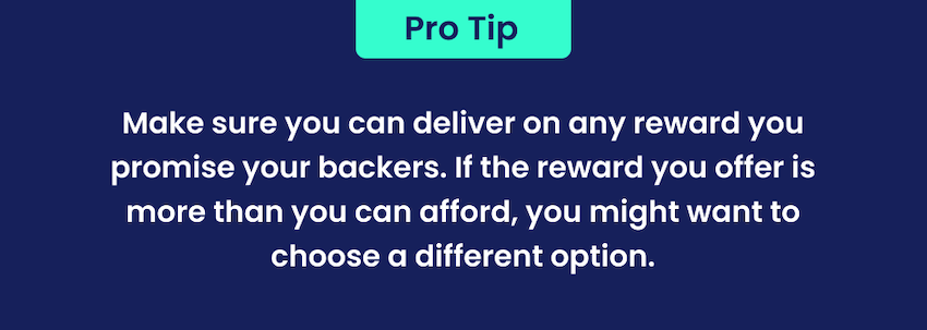 crowdfunding pro tip reward