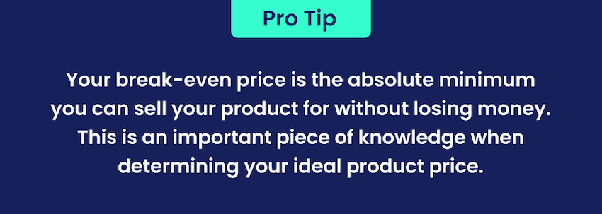 break-even price of your product