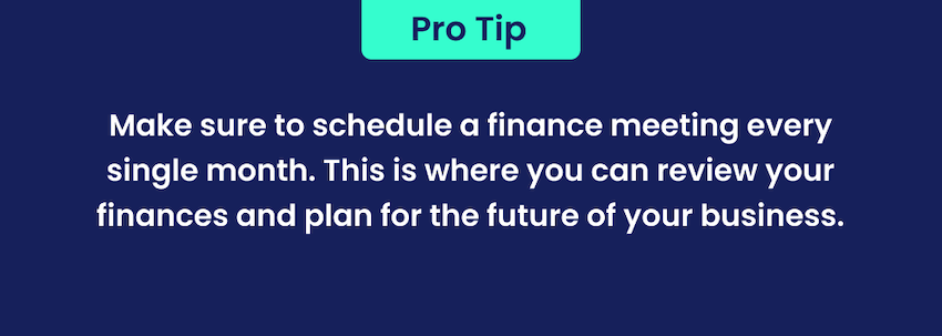 schedule a monthly finance meeting