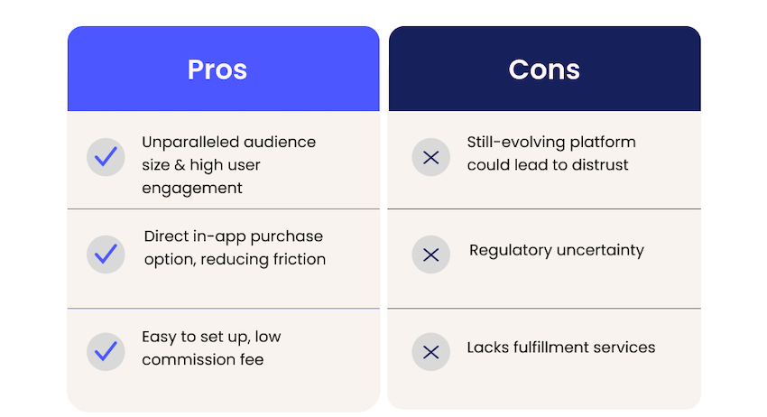pros and cons of selling on TikTok Shop